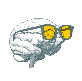Pictogramme - Cerveau portant des lunettes